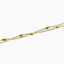 Kidult Bracciale in acciaio dorato con catene snake ed elementi ovali - 831330