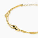 Kidult Bracciale in acciaio dorato con catene snake ed elementi ovali - 831330
