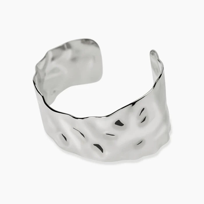 Kidult Bracciale bangle aperto in acciaio martellato - 831334