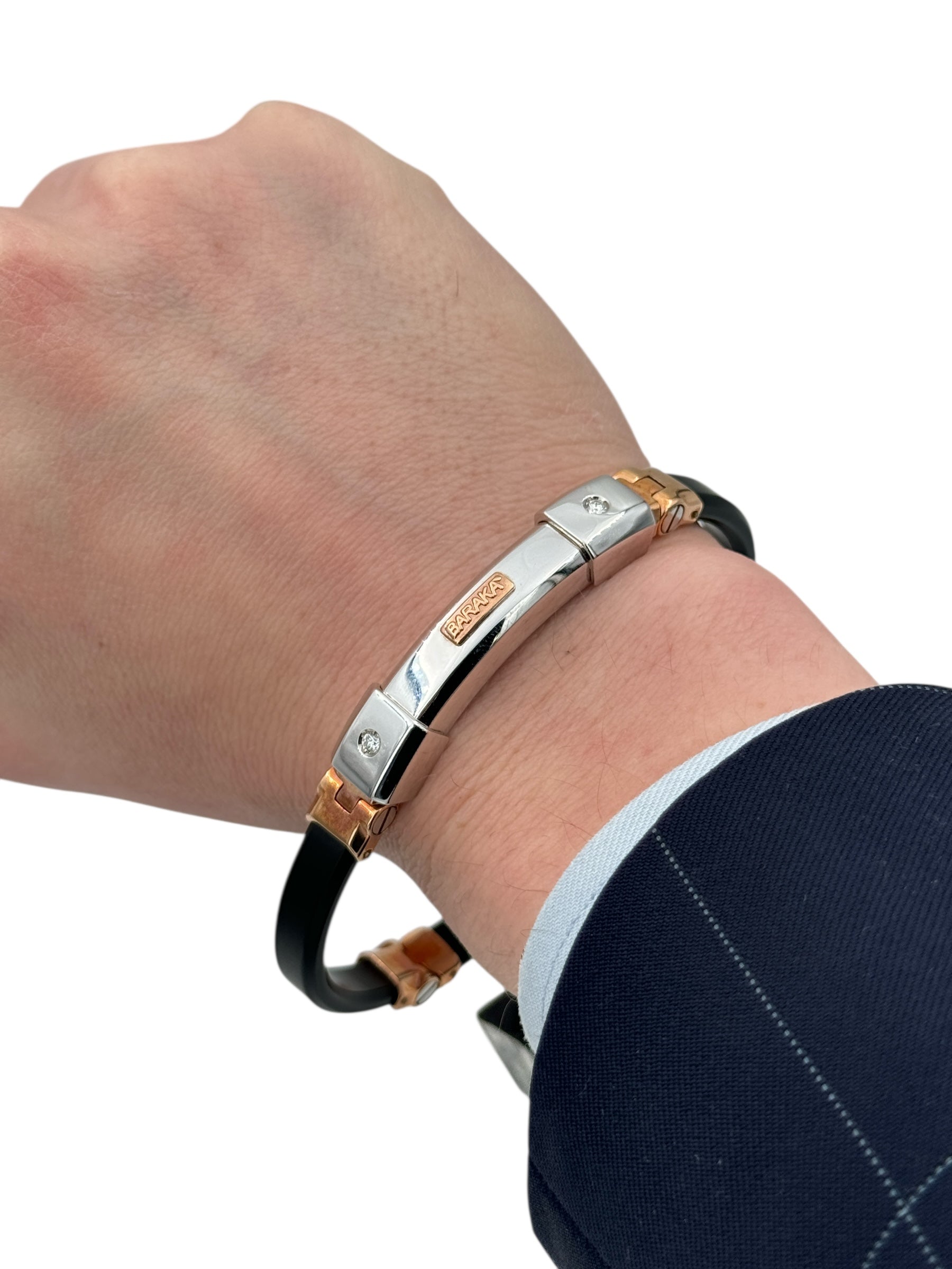 Bracciale Barakà in ceramica nera, oro bianco, oro giallo 18kt e diamanti - BR21016