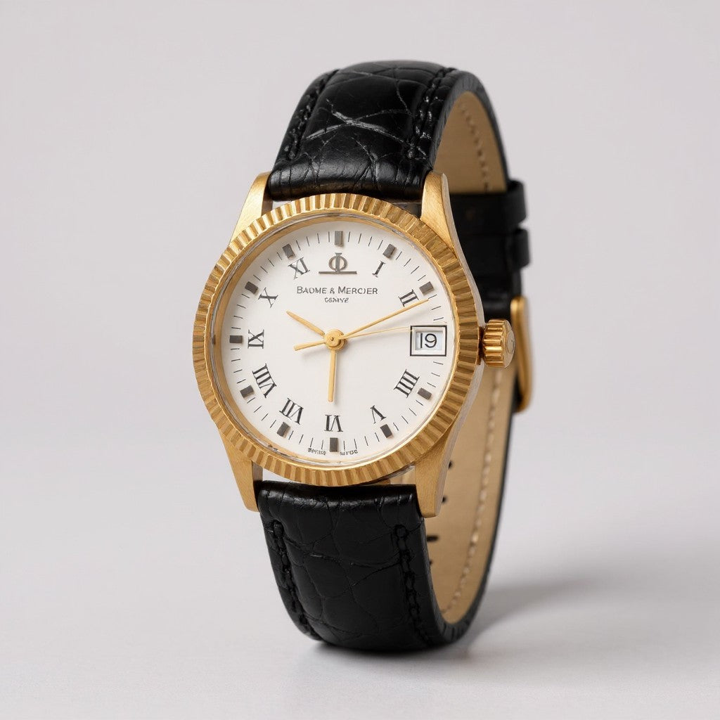 Orologio Baume et Mercier Vintage, "dress watch" tondo con cassa in oro giallo 18K, 30mm - 83193