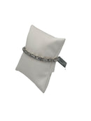 Bracciale Barakà in argento 925, maglia a catena, con diamante nero sulla chiusura - BR233022