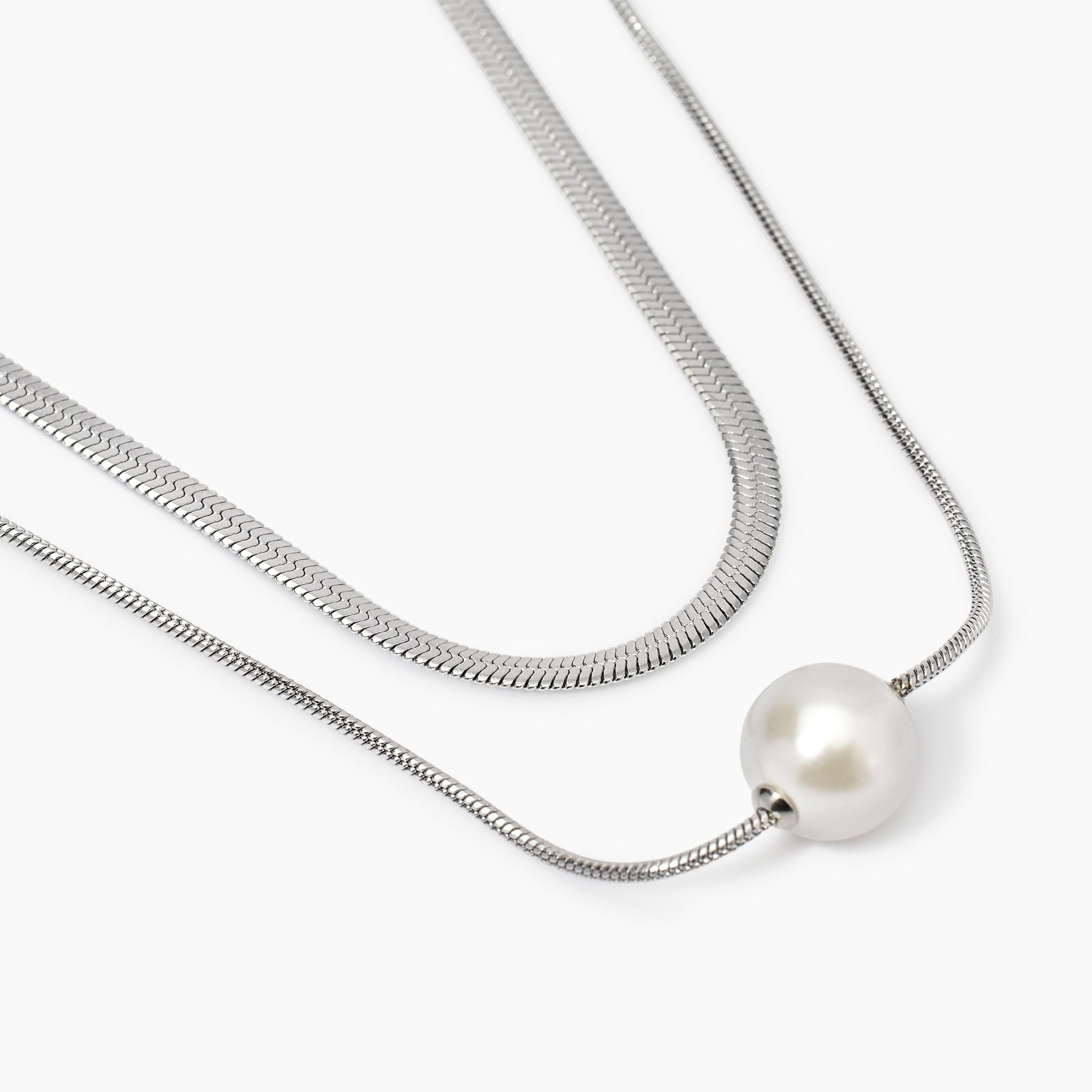 Kidult Collana doppia catena con perle conchiglia, Style 14 - 851019