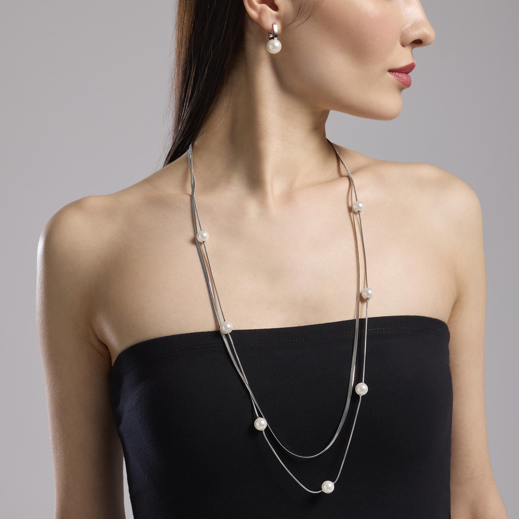 Kidult Collana doppia catena con perle conchiglia, Style 14 - 851019
