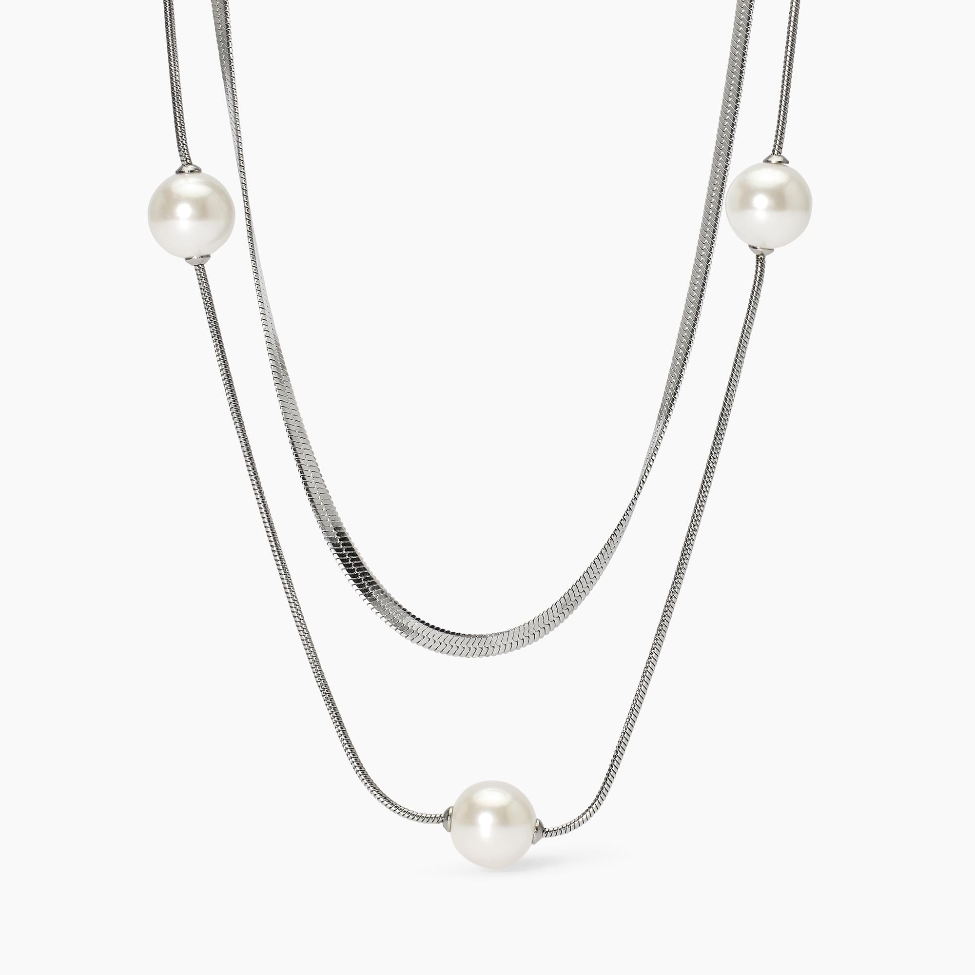 Kidult Collana doppia catena con perle conchiglia, Style 14 - 851019