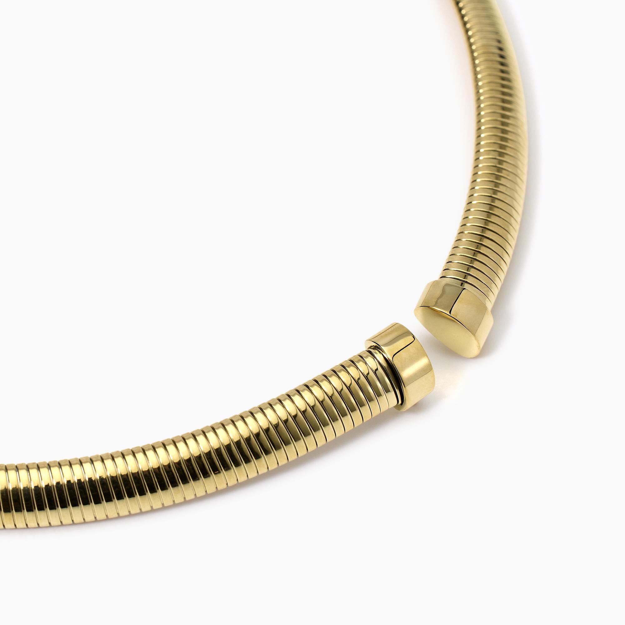 Kidult Tubogas Choker in Gold-Tone Steel, Style 13 - 851031