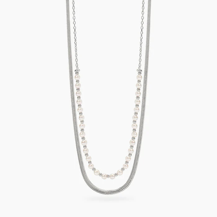 Kidult Girocollo acciaio da donna Girocollo con perle conchiglia - 851040