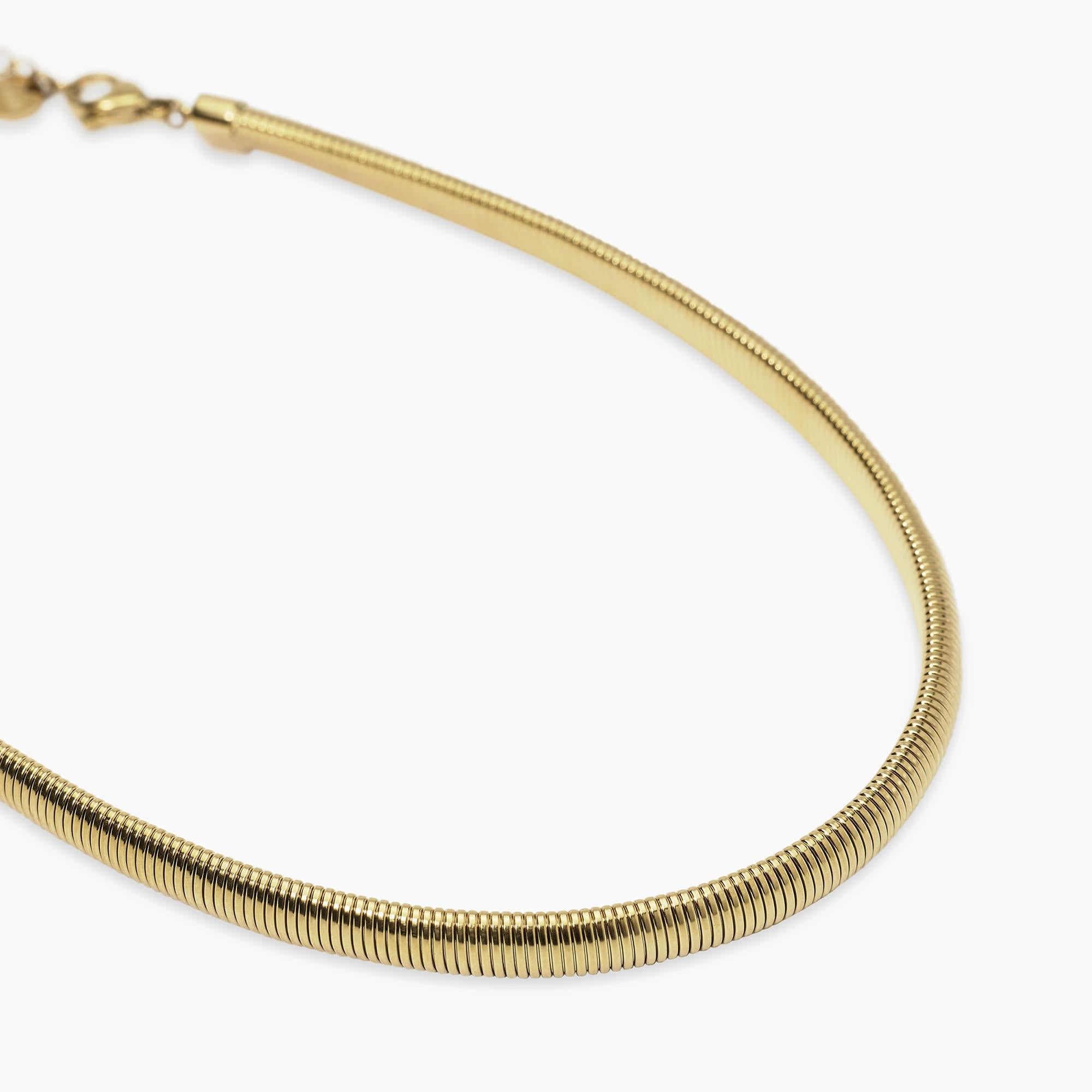 Kidult Girocollo dorato con catena tubogas, Style 13 - 851059