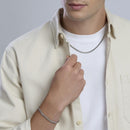 Kidult Collana da Uomo con catena franco in acciaio, Style 04 - 851074