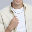 Kidult Collana da uomo con catena veneta in acciaio e ematite, Style 03 - 851082