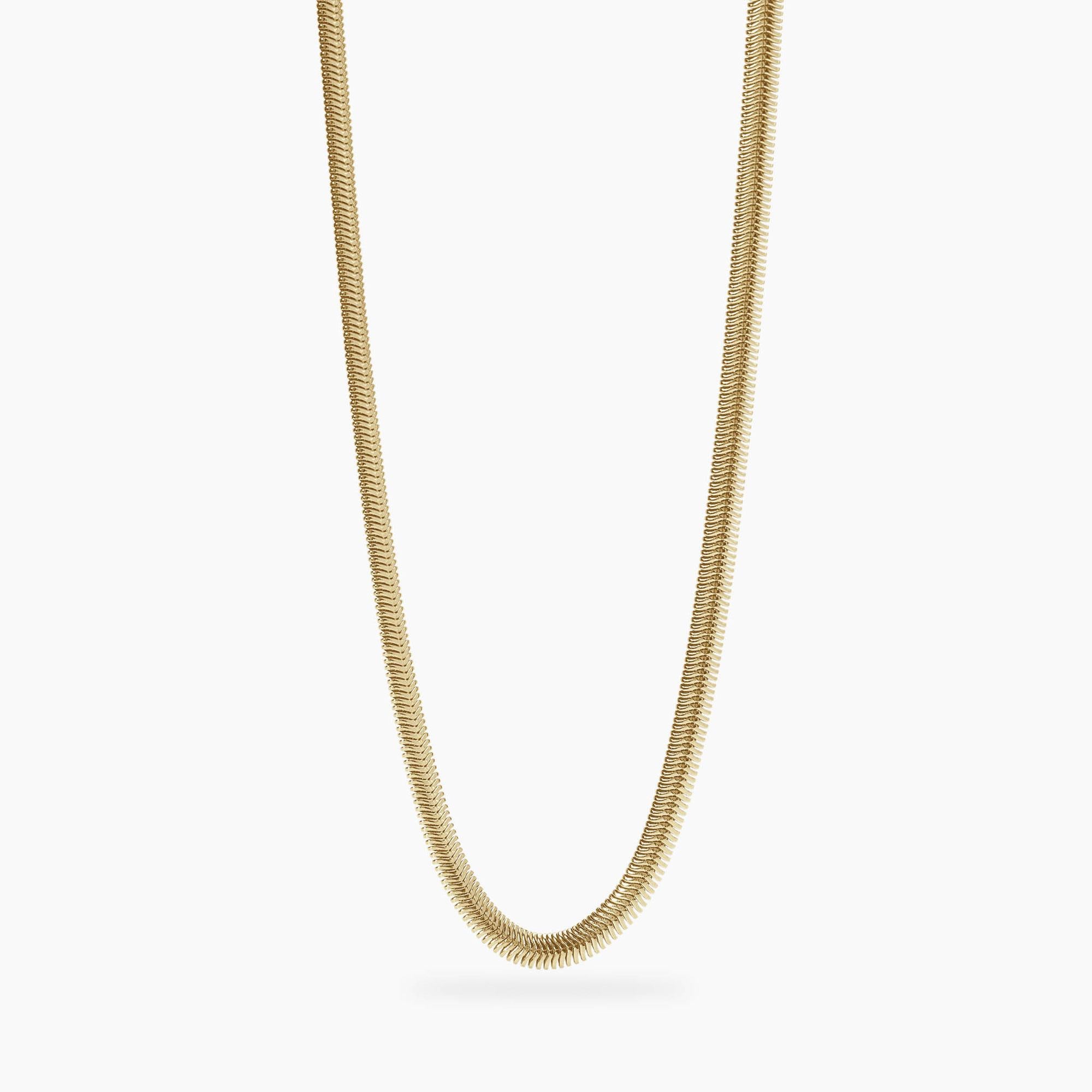 Kidult Collana da Uomo dorata con catena snake, Style 09 - 851086