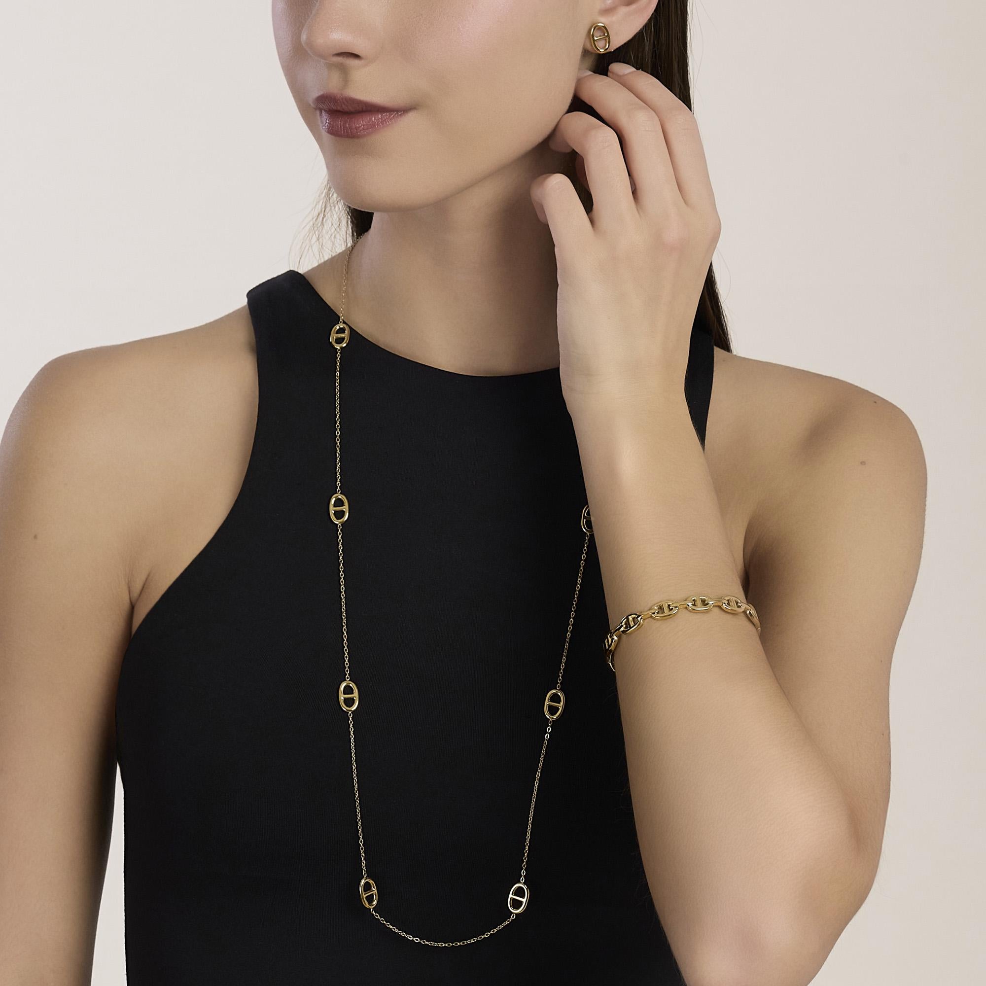 Kidult Collana con staffe in acciaio dorato, Style 84 - 851133