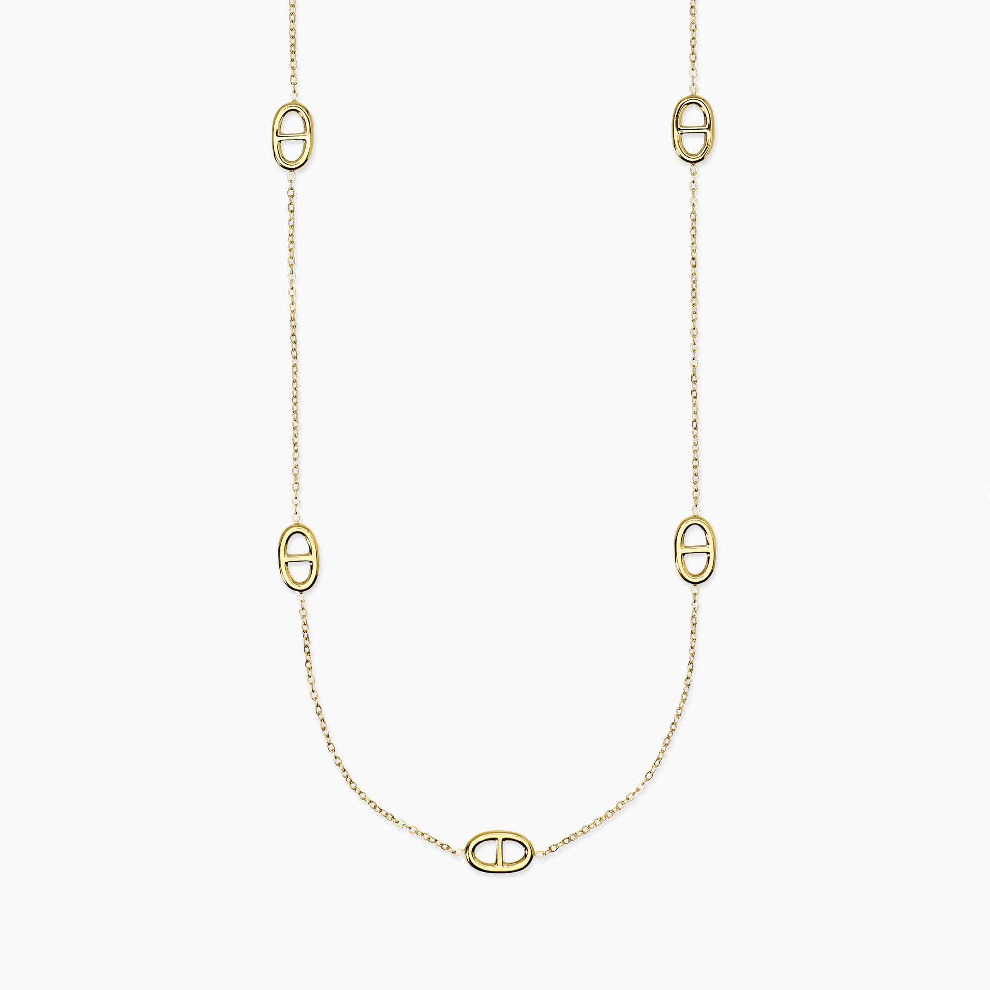 Kidult Collana con staffe in acciaio dorato, Style 84 - 851133