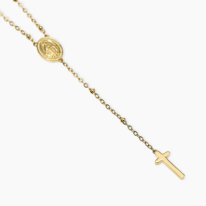 Kidult Collana dorata con Madonnina e pendente croce - 851149