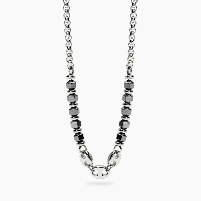 Kidult Collana uomo con catene ed ematite - 851150