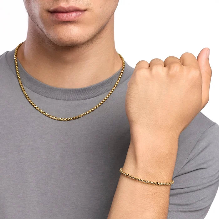 Kidult Collana uomo con catena veneta in acciaio dorato - 851152