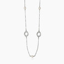 Kidult Collana in acciaio con catena rolò, elementi goccia e perle conchiglia - 851175