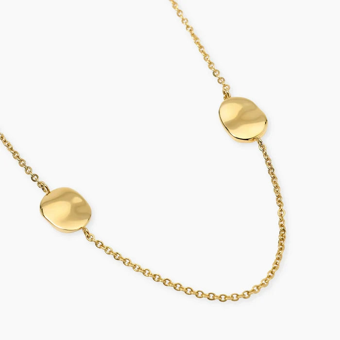 Kidult Collana in acciaio dorato con catena rolò ed elementi piatti - 851188