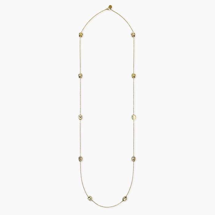 Kidult Collana in acciaio dorato con catena rolò ed elementi piatti - 851188