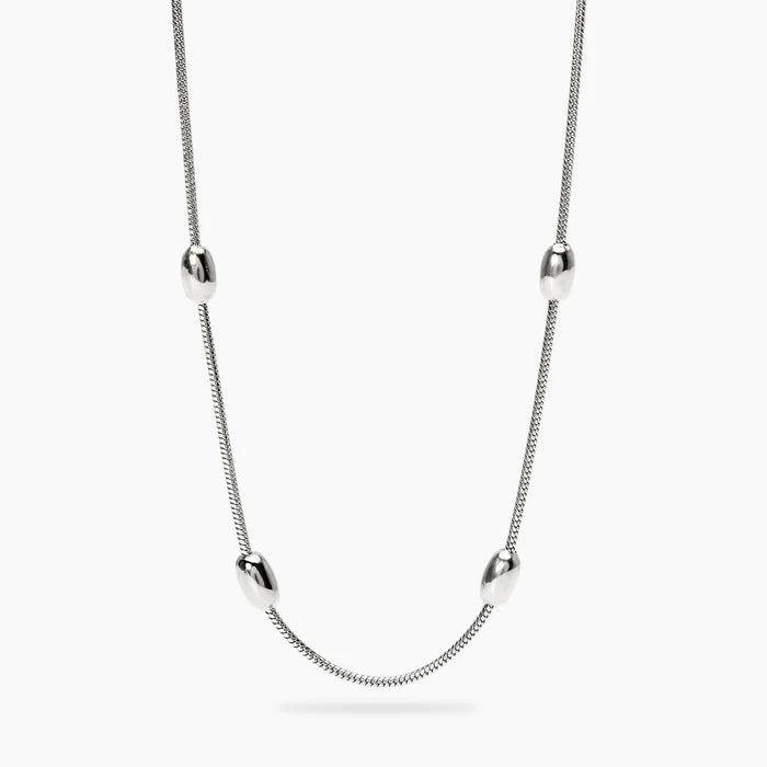 Kidult Collana in acciaio con catene snake ed elementi ovali - 851193