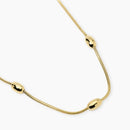 Kidult Collana in acciaio dorato con catene snake ed elementi ovali - 851194