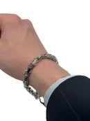 Bracciale Barakà in argento 925, maglia a catena, con diamante nero sulla chiusura - BR233022