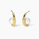 Kidult Orecchini semicerchio dorato con perle conchiglia, Style 09 - 861051