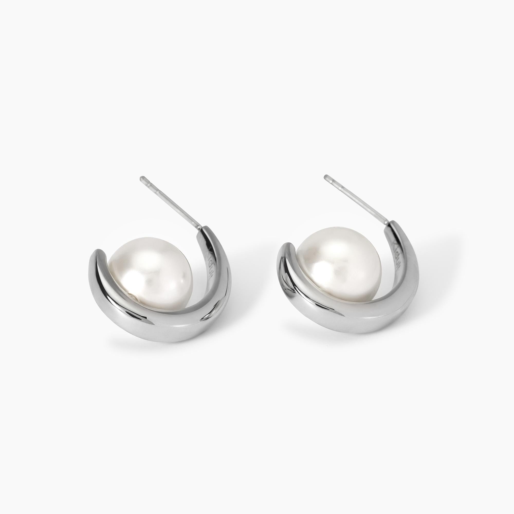 Kidult Orecchini semicerchio con perle conchiglia, Style 09 - 861052