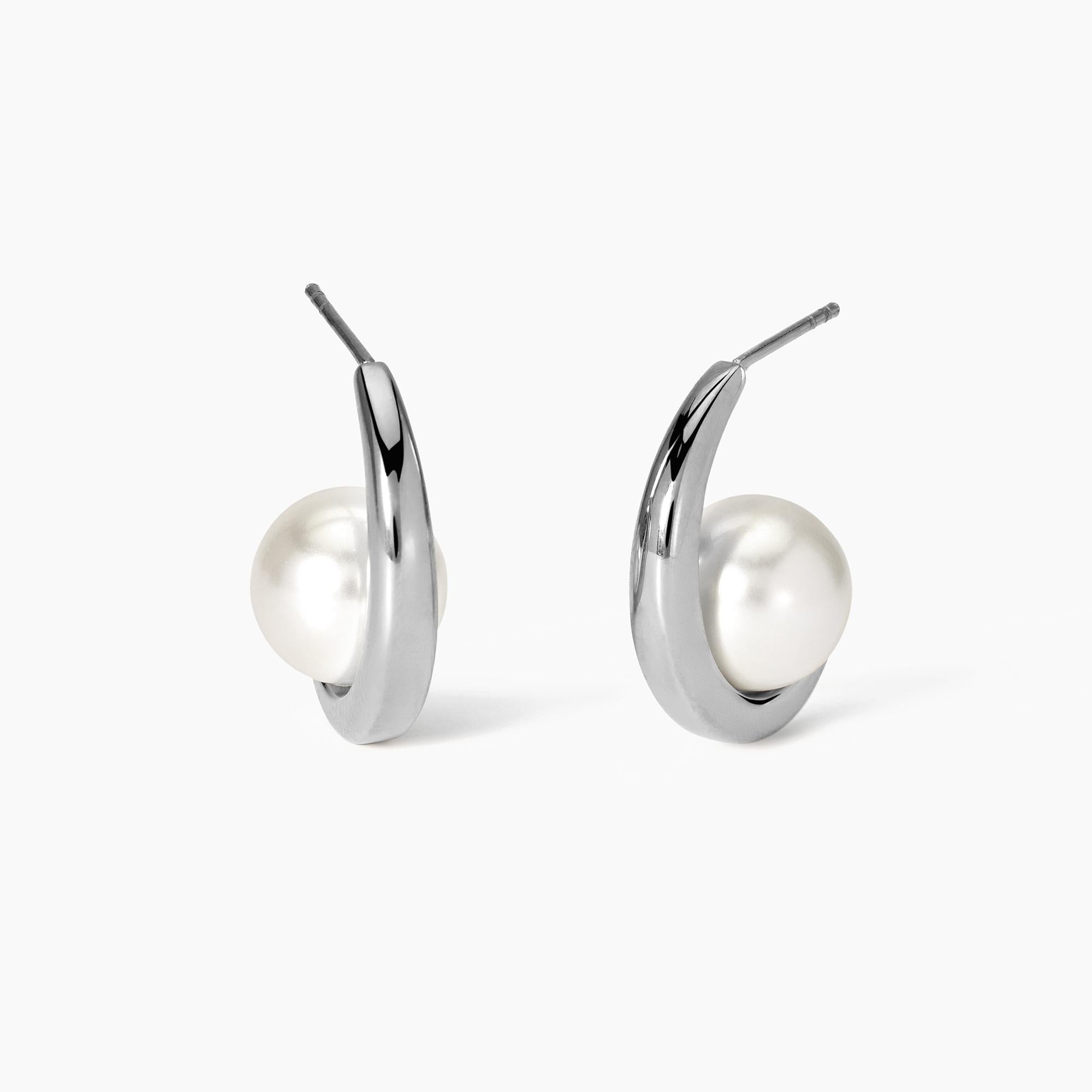 Kidult Orecchini semicerchio con perle conchiglia, Style 09 - 861052