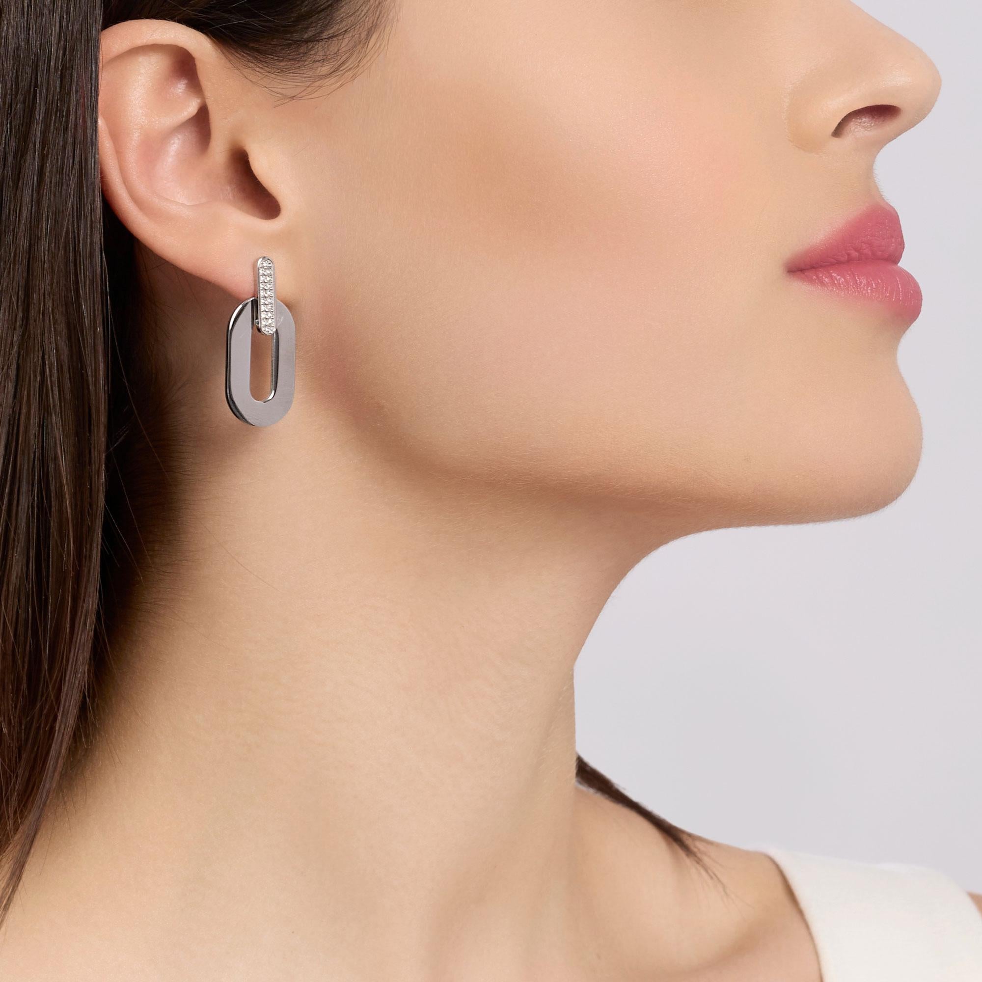 Kidult Orecchini pendenti in acciaio con cristalli Style 09 - 861058