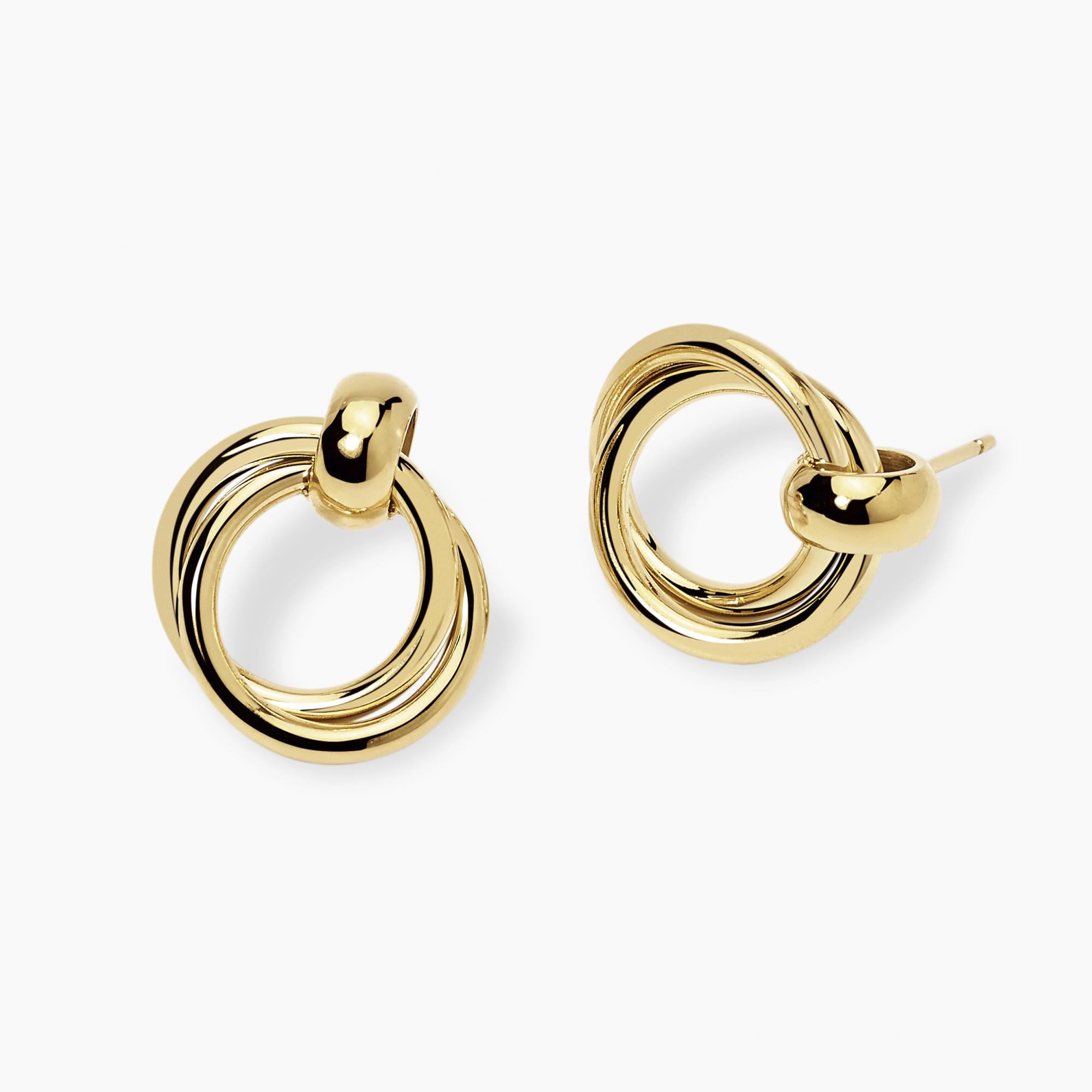 Kidult Orecchini dorati con doppio cerchio. Style 09 - 861071