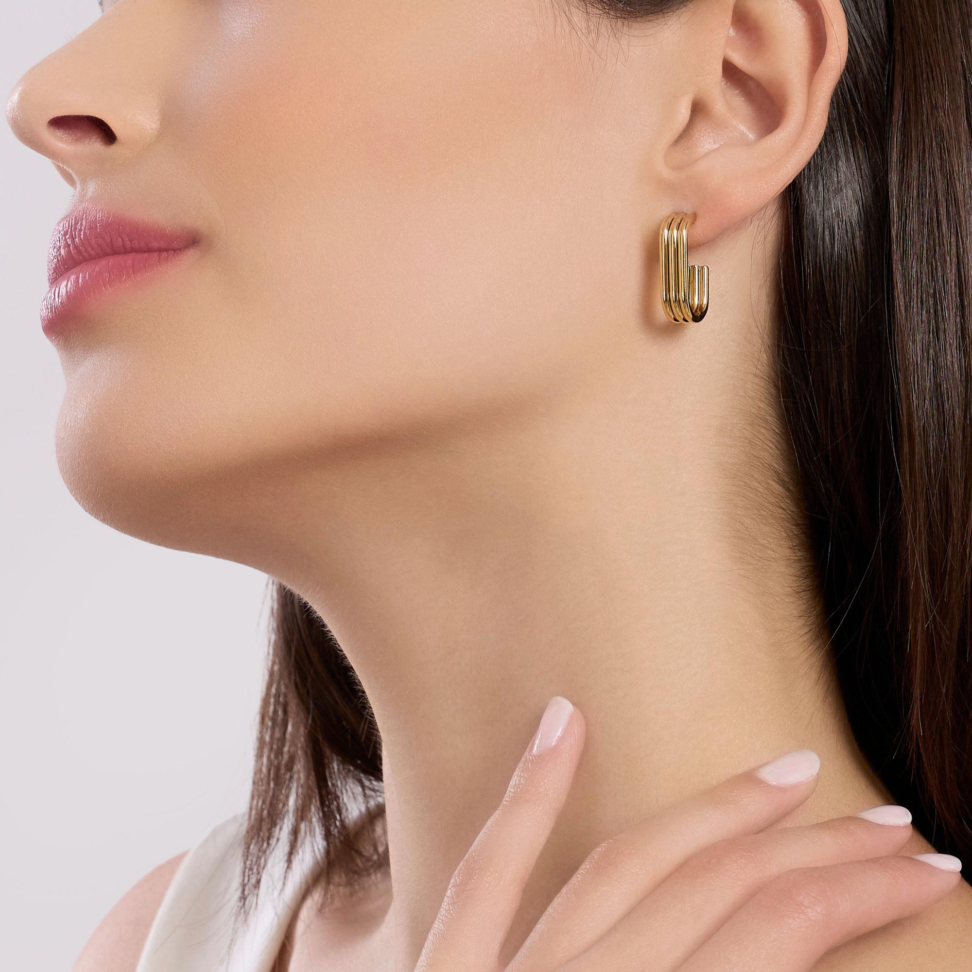 Kidult Orecchini in acciaio dorato, Style 09 - 861077