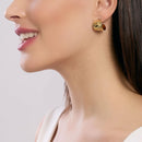 Kidult Orecchini dorati a semicerchio martellati, Style 09- 861082