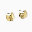 Kidult Orecchini dorati a semicerchio martellati, Style 09- 861082