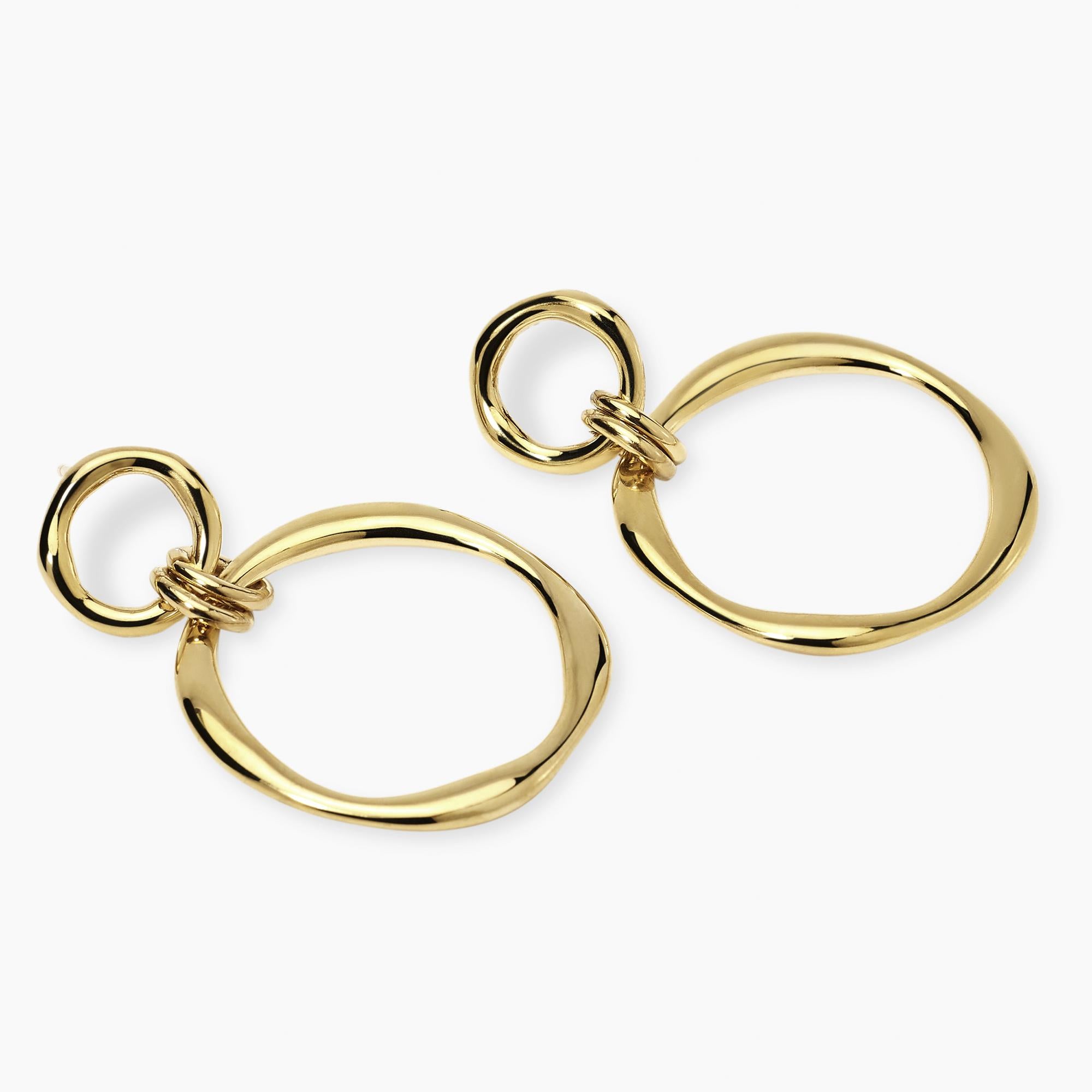Kidult Orecchini dorati con pendenti circolari, Style 24 - 861088