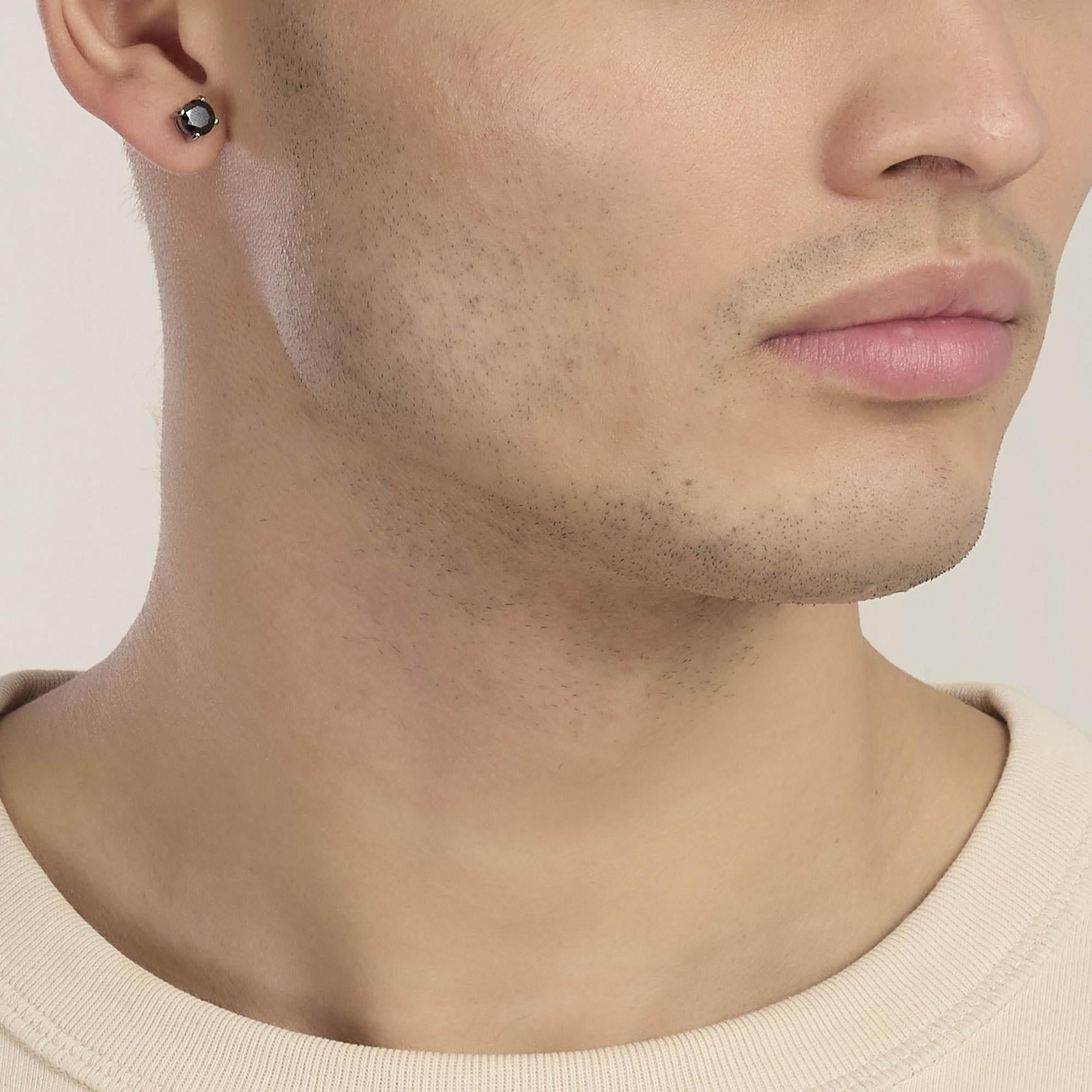 Kidult Orecchini da uomo in acciaio e zirconi neri Style 53 - 861107