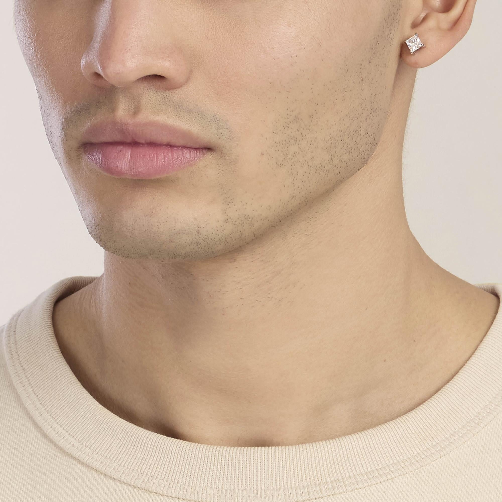 Kidult Orecchini punto luce da uomo in acciaio e zirconi bianchi Style 53 - 861108