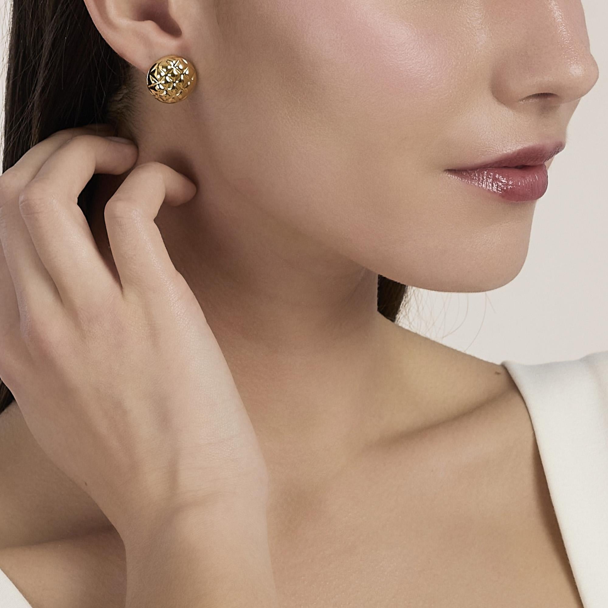 Kidult Orecchini in acciaio dorato matelassé Style 75 - 861119