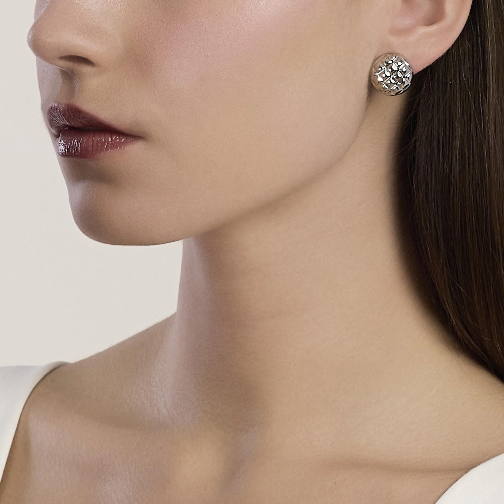 Kidult Orecchini tondi in acciaio matelassé Style 75 - 861121