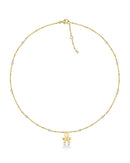 LE PERLE - CHILD'S NECKLACE IN YELLOW GOLD, PEARLS AND DIAMOND - LBB830