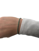 Bracciale tennis Spadarella in argento con zirconi verdi, 2mm, da uomo - TEN2-Verde