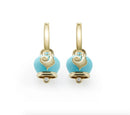 Campanella earrings in yellow gold, enamel and diamond - 36614