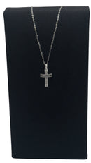 Collana Zancan croce in oro bianco 18kt, diamanti bianchi e diamanti neri - EC909B