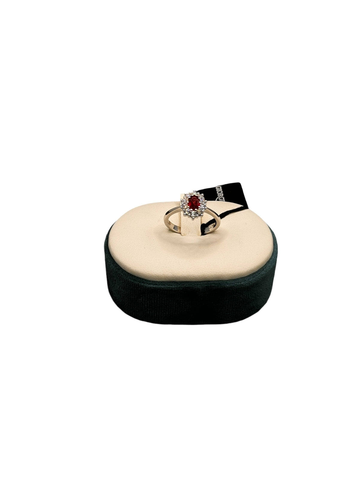 Giorgio Visconti Anello in oro bianco 18 kt con rubino naturale ct 0,57 e diamanti naturali ct 0,35 - AB13092AR