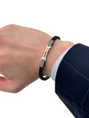 Bracciale Baraka in caucciu' e acciaio, con diamantino sulla chiusura - BR273121