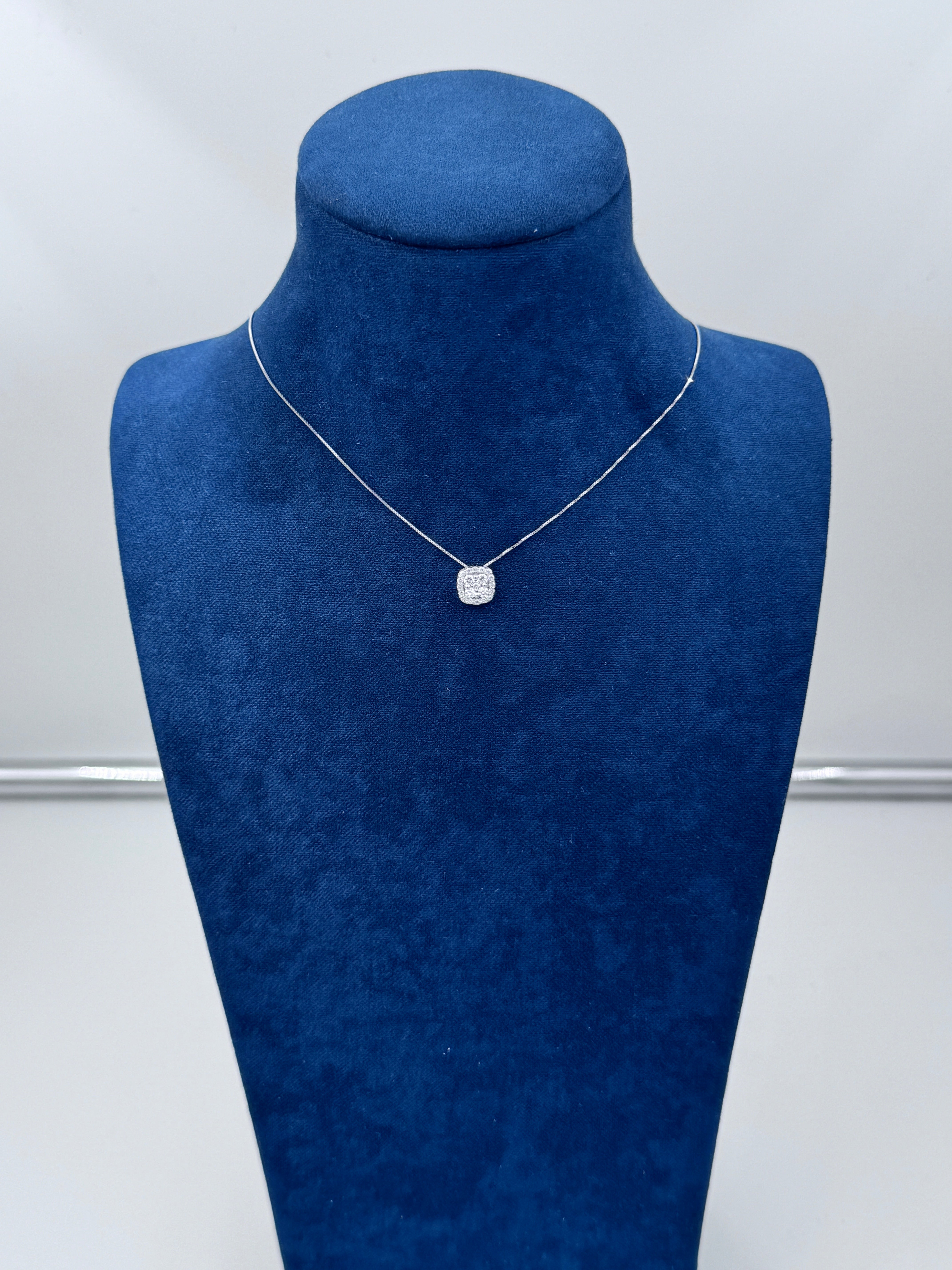 Diana - Collana punto luce in oro bianco 18kt e mosaico di diamanti - CL MAGIC 04-1