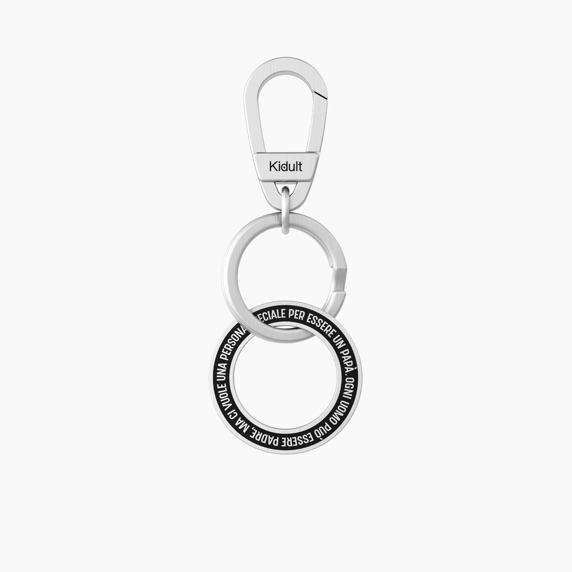 Steel key ring with pendant and phrase for dad - 781001
