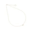 18 kt gold choker with white butterfly and pink chain - GCPAPB