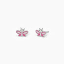 Mabina Junior - Silver lobe earrings with enamelled butterfly LADY BUTTERFLY - 563612