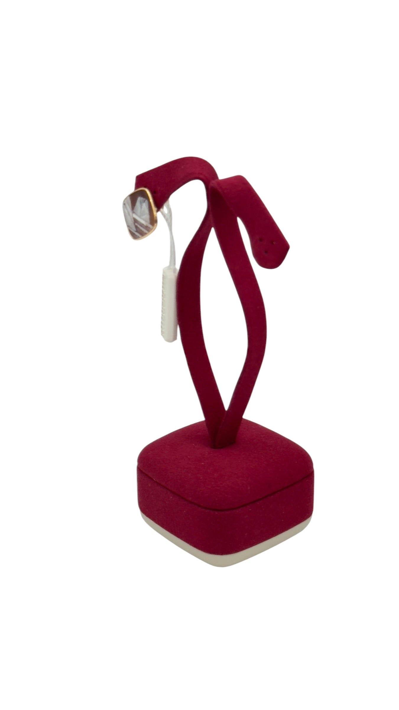 LUCEDEIMIEIOCCHI Monorecchino quadrato cammeo naturale in argento dorato e faraglioni di Capri - LDMO 804 OR